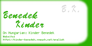 benedek kinder business card
